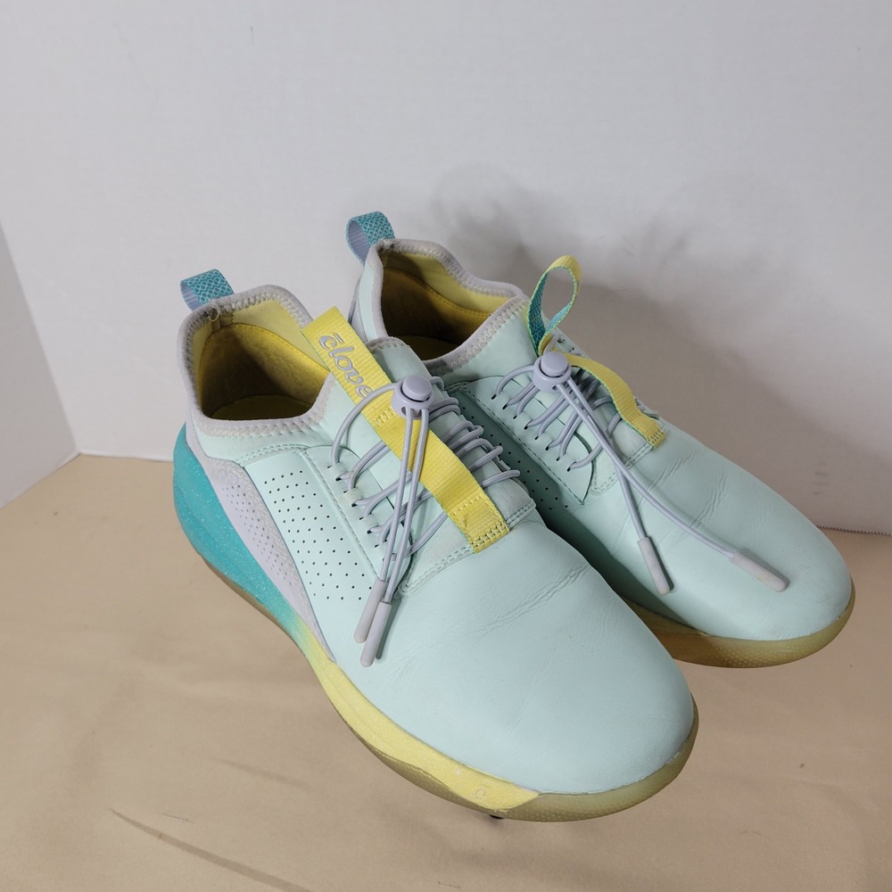 Clove Women's W8 Light Aqua Yellow Comfort Sneakers Shoes